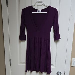 Streetwear Society Deep Purple V-Neck Dress Small